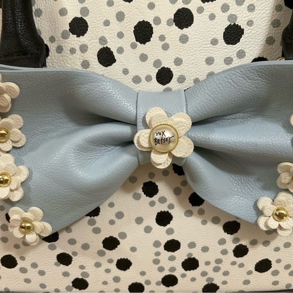 Betsy Johnson Blue Bow with Polka Dots Satchel - Picture 5 of 9